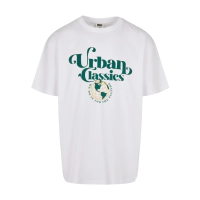 Abbildung von Urban Classics Organic Globe LOGO TEE Tshirt print, Herren, Größe: Large, White