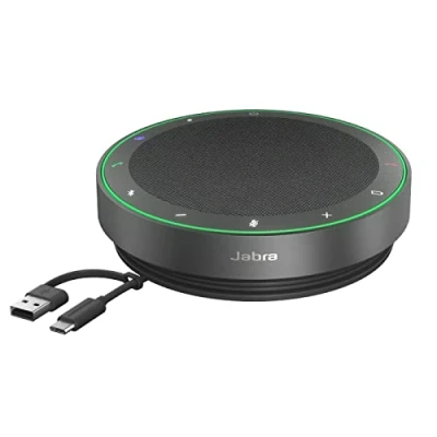 Abbildung von Jabra Speak2 75 schnurlose Bluetooth Freisprechlösung, 4 Mikrofone mit Geräuschunterdrückung, 65 mm Breitband Lautsprecher, Super Audio, Zoom und Google Meet Zertifiziert, Dunkelgrau