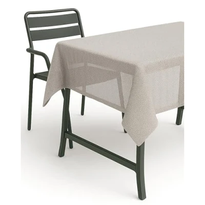 Abbildung von texpot Tischdecke 130 x 220 cm beige Gartendecke mit Saum abwaschbar Gartentischdecke Balkon Terrasse wetterfest