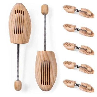 Abbildung von Blumtal® Schuhspanner für Damen und Herren aus Echtholz im 5er Set Knickschutz Schuhe Schuhstrecker Kiefernholz Schuspanner Shoe Tree Gr. 38 39