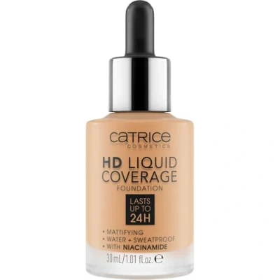 Abbildung von Catrice HD Liquid Coverage Foundation, Nr. 034, Nude, langanhaltend, mattierend, matt, für unreine Haut, vegan, ölfrei, wasserfest, ohne Alkohol, 1er Pack (30ml)
