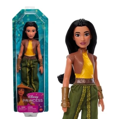 Abbildung von Mattel Disney Spielzeug, bewegliche Raya Modepuppe mit Kleidung und Zubehör, inspiriert vom Film, Geschenk für Kinder, HLX22
