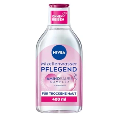 Abbildung von NIVEA Pflegendes Mizellenwasser, Gesichtswasser für trockene Haut mit Mandelöl und Aminosäuren Komplex, feuchtigkeitsspendendes Mizellen Reinigungswasser, sanfte Gesichtsreinigung (400 ml)