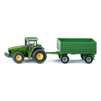 Abbildung von siku 1953, John Deere Traktor mit Anhänger, 1:50, Metall/Kunststoff, Grün, Viele Funktionen