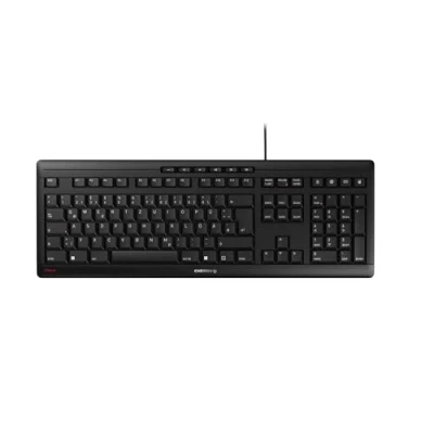 Abbildung von CHERRY STREAM KEYBOARD, Kabelgebundene Tastatur, Deutsches Layout (QWERTZ), Flüsterleiser Tastenanschlag, Einzigartiges Tippgefühl, Flaches Design, Schwarz