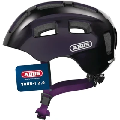 Abbildung von ABUS Bambino, Fahrradhelm, Schwarz/Lila (BLack Violet), M (52 57 cm)