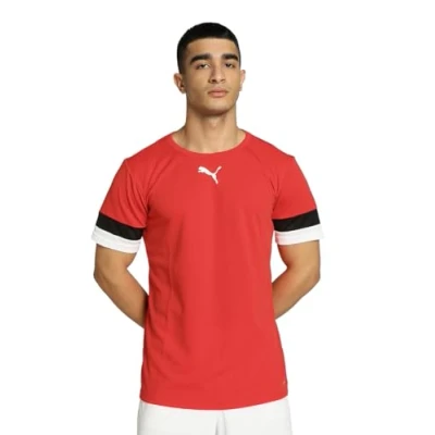Abbildung von Puma teamRISE Jersey T Shirt, Red Black White, L