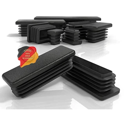 Abbildung von PD® Lamellenstopfen 80x40 mm für Vierkantrohr Endkappen Rechteckig aus PE Kunststoff Rohrstopfen zur Rohrabdeckung von Stahlrohr, Edelstahlrohr, Alurohr &amp; Aluprofil Rechteckstopfen 10 Stück