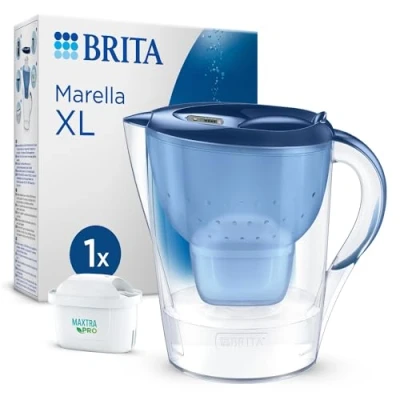 Abbildung von BRITA Wasserfilter Kanne Marella XL blau (3,5l) inkl. 1x MAXTRA PRO All in 1 Kartusche Wasser Filter zur Reduzierung von Kalk, Chlor, Blei, Kupfer &amp; geschmacksstörenden Stoffen im