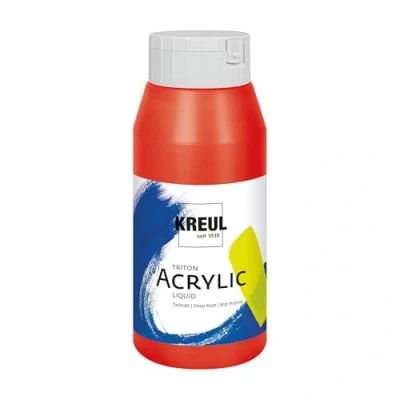 Abbildung von KREUL 641532 Solo Goya Triton Acrylfarbe echtrot, 750 ml Flasche, schnell und matt trocknend, Farbe auf Wasserbasis, in Studioqualität, vielseitig einsetzbar, gut deckend ergiebig