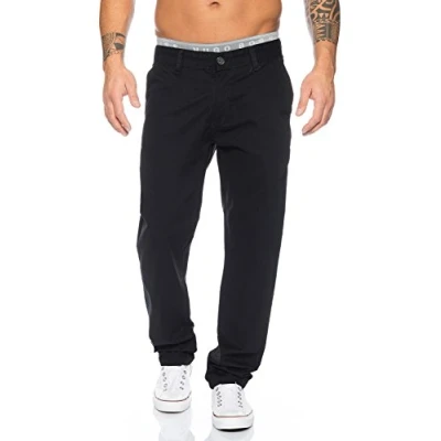 Abbildung von Rock Creek Herren Designer Chino Stoff Hose Chinohose Regular Fit Herrenhose W29 W40 RC 2083 [RC Schwarz L34]