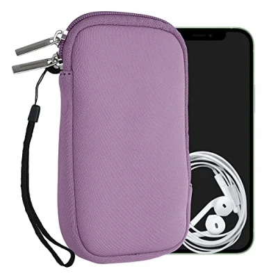 Abbildung von kwmobile Handytasche für Smartphones L 6,5&quot; Neopren Handy Hülle Lavendel Tasche 16,5 x 8,9 cm Innenmaße