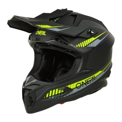 Abbildung von O&#039;NEAL C SRS Motocross Helm, MX Enduro Motorrad, Starke ABS Schale, gepolstertes &amp; waschbares Innenfutter, optimale Belüftung, Microlock Sicherheitsverschluss für Erwachsene (Neon Gelb M)