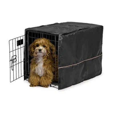 Abbildung von MidWest Homes for Pets CVR 22 Hundebox Abdeckung, Stoff mit Teflonschutz, Sichtschutz für 56 cm lange Hundeboxen von und New World, maschinenwaschbar trocknergeeignet