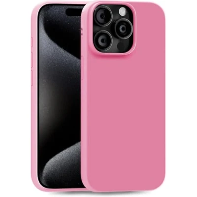 Abbildung von MyGadget Hülle kompatibel mit iPhone 15 Pro Max robuste Silikon Schutzhülle TPU Case Slim Silikonhülle Back Cover Ultra Kratzfest Handyhülle matt Rosa