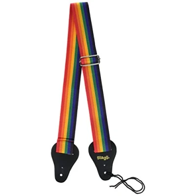 Abbildung von STAGG Gitarrengurt, 5cm, regenbogen