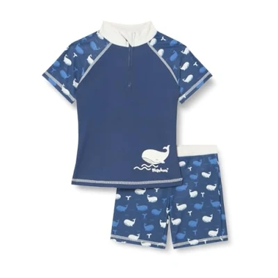 Abbildung von Playshoes Unisex Kinder UV Schutz Bade Set zweiteilig Schwimmshirt Badeshorts Badebekleidung, Wal, 98/104