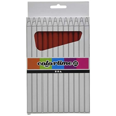 Abbildung von Colortime 38572 Buntstifte, Mine: 3 mm, L: 17 cm, rot, basic, 12 Stück