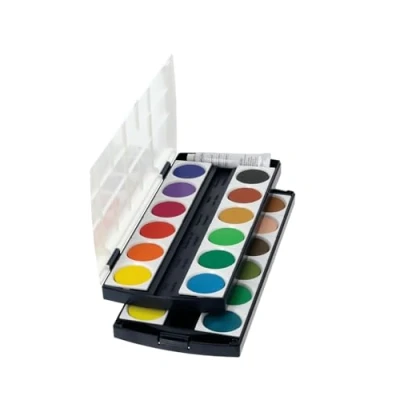 Abbildung von Herlitz 10199933 Schulmalfarben bzw. Deckfarbkasten, 24 Farben inklusive Deckweiß
