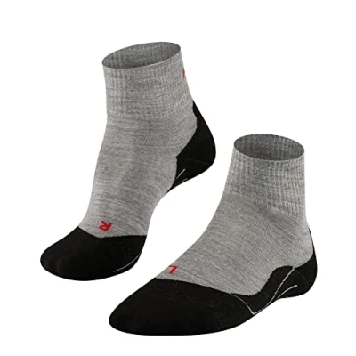 Abbildung von FALKE Herren Wandersocken TK5 Wander Short M Sso Wolle Funktionsmaterial antiblasen dünn 1 Paar, Grau Light Grey 3403, 44 45