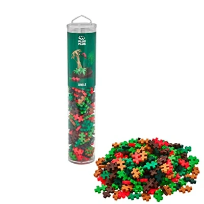 Abbildung von Plus 9604263 Geniales Konstruktionsspielzeug, Dschungel, Kreativ Bausteine Tube, 240 Teile, Dschungeldesign