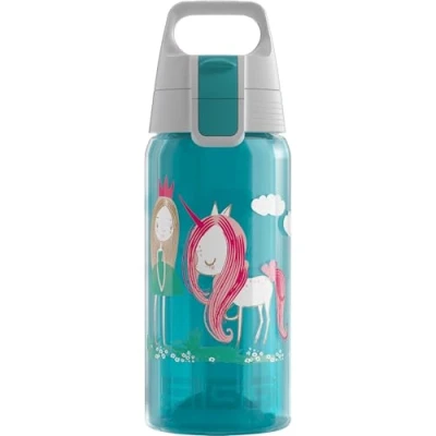 Abbildung von SIGG Trinkflasche Kinder Viva One Believe in Miracles Kohlensäuregeeignet Auslaufsicher Spülmaschinenfest BPA frei Sport &amp; Schule Blau mit Prinzessin Einhorn 0,5L