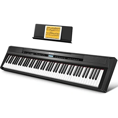Abbildung von Donner E Piano Digitalpiano 88 Tasten, Hammermechanik Gewichteten, Klavier Tastatur für Einsteiger mit Sustain Pedal, DEP 20