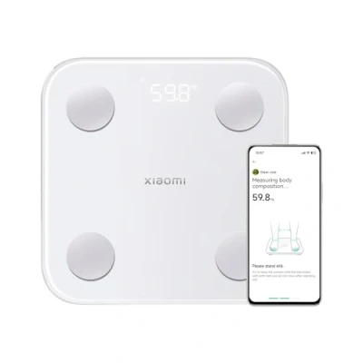 Abbildung von Xiaomi Body Composition Scale S400 Personenwaage mit Dual Frequenz Messung, 25 Gesundheitsindikatoren, bis zu 150 kg und Genauigkeit von 100g, Weiß