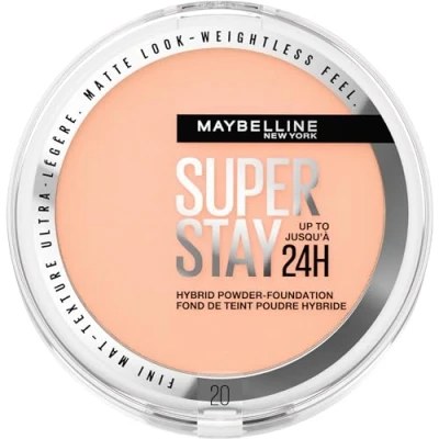 Abbildung von Maybelline New York 2 in 1 Puder Make Up, Wasserfest und mattierend mit hoher Deckkraft, Super Stay Hybrid Powder Foundation, Nr. 20, Stück