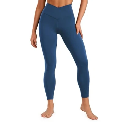 Abbildung von CRZ Yoga Damen Butterluxe Cross Waist Workout Leggings V High Waisted Bauchkontrolle Gym 64cm FRANZÖSISCHE Marine 42