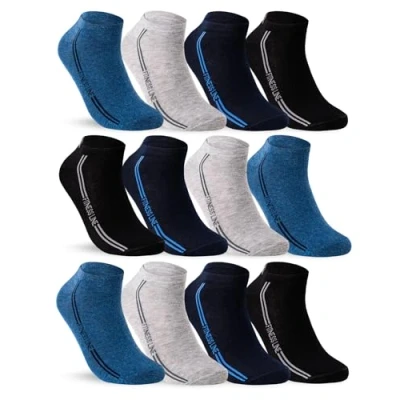 Abbildung von 12 Paar Herren Sneaker Socken Mehrfarbig Baumwolle 43 46