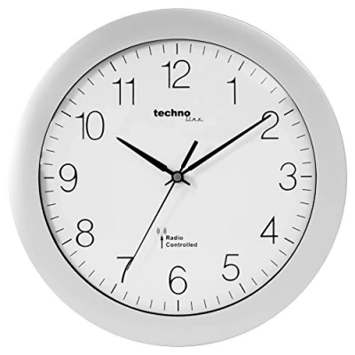 Abbildung von Technoline, WT 8000 Funk Wanduhr, Ø 30cm, Silber