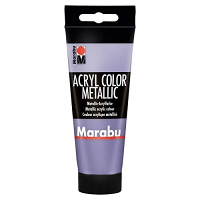 Abbildung von Marabu 12010050750 Acryl Color metallic violett 100 ml, cremige Acrylfarbe auf Wasserbasis, schnell trocknend, lichtecht, wasserfest, zum Auftragen mit Pinsel und Schwamm Leinwand, Papier, Holz
