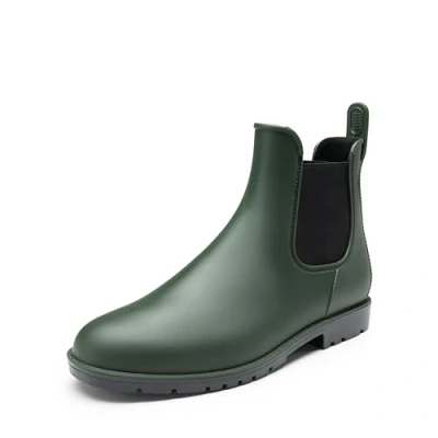 Abbildung von DREAM PAIRS Gummistiefel Herren Halbhoch Chelsea Boots Arbeitsschuhe wasserdichte Stiefel,Size 42,Olivengrün,SDRB2401M E