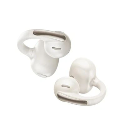 Abbildung von Baseus Bowie MC1 Open Ear Kopfhörer, Ohrclip mit Beeindruckender Klang, Adaptiver Bassverstärkung, Bluetooth 5,4, Geräuschunterdrückung bei Anrufen, IP57, 40H Akk, 5,2g Buds Starlight weiß