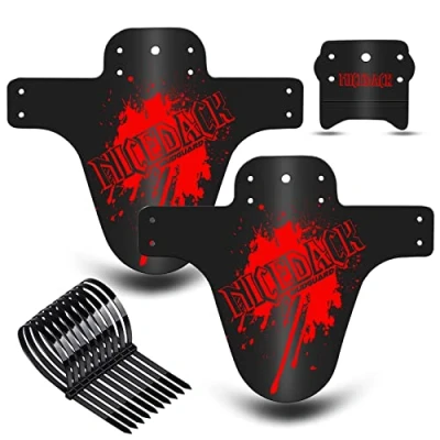 Abbildung von NICEDACK MTB Schutzbleche,Fahrrad Mudguard 2 Stücke Mud Guard Mountainbike Hinten und Vorne Schlamm schaber Spritzschutz (A Schutzbleche, A Rot)