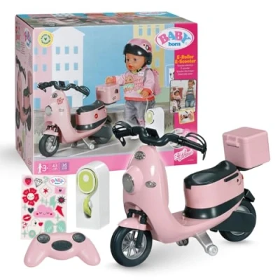Abbildung von BABY born E Scooter, Ferngesteuerter Roller mit Ladestation zum Aufladen Spielen, für 43cm Puppen, 835920 Zapf Creation