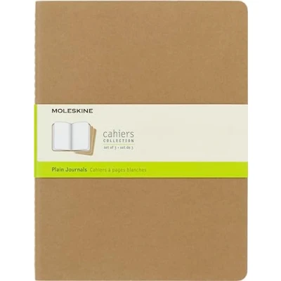 Abbildung von Moleskine Cahier Journal (3er Set Notizbücher mit weißen Seiten, Hardcover, Extra großes Format 19 x 25 cm, braunes Kraftpapier, 120 Seiten)