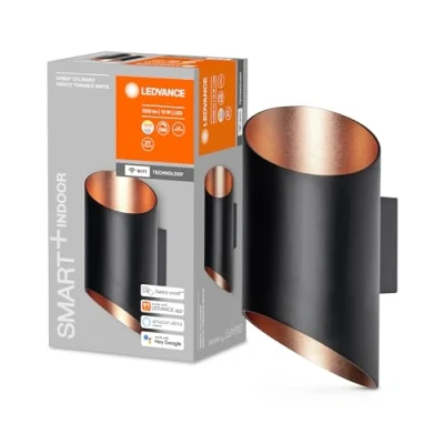 Abbildung von LEDVANCE ORBIS WOOD SMART+ Wi Fi Leuchte, dimmbare LED Innenwandleuchte, 14W Beleuchtung, Farbtemperatur von 3000 6500K, 600 Lumen, Quadratform aus Echtholz, FSC Zertifikat, 21x11cm