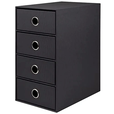 Abbildung von Rössler Papier 1524452704 S.O.H.O. 4er Schubladenbox für DIN A5, mit Griffloch, Schwarz, 250 x 175 320 mm, 1 Stück