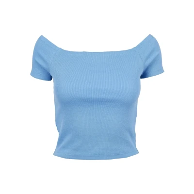 Abbildung von Urban Classics OFF Shoulder Tshirt basic, Damen, Größe: XXL, Horizonblue