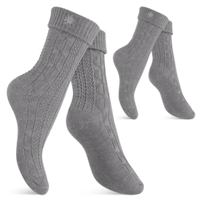Abbildung von Celodoro Damen und Herren Trachten Socken (2 Paar) mit Edelweiß Pin Oktoberfest Strümpfe Weiß 35 38