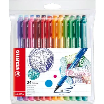 Abbildung von Filzschreiber STABILO pointMax 24er Pack mit 24 verschiedenen Farben