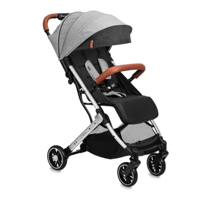 Abbildung von MOMI ESTELLE Kinderwagen für Kinder ab 6 Monat bis zu max. Körpergewicht von 15 kg, H105 x B51 T75 cm, klappbar auf die Maße H65 T21 Gewicht 7,5 5 Punkt Sicherheitsgurt