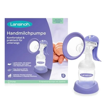 Abbildung von Lansinoh Handmilchpumpe manuelle Milchpumpe für sanftes und effektives Abpumpen