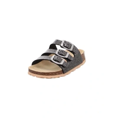 Abbildung von Superfit Mädchen FUSSBETTPANTOFFEL Hausschuhe, SCHWARZ/SILBER 0100