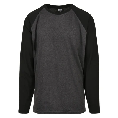 Abbildung von Urban Classics Raglan Contrast LS Langarmshirt, Herren, Größe: XL, Charcoal/black