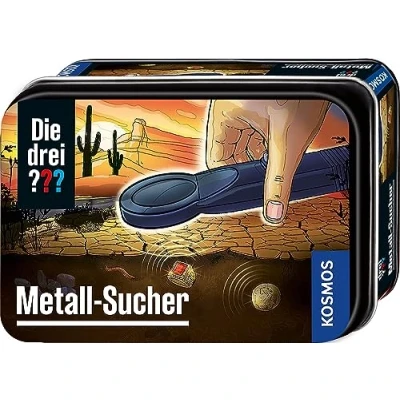 Abbildung von Die drei ??? Metall Sucher von KOSMOS, Mini Detektor, Detektiv Set, Agenten Ausrüstung, Spielzeug für Kinder ab 8 Jahre, in praktischer Metalldose, Mitbringsel, kleines Geschenk, Gadget
