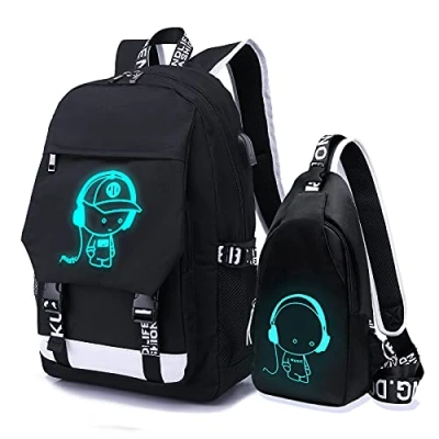Abbildung von Asge Schulrucksack Jungen Teenager Nylon Groß Schultaschen Mädchen Ranzen Kinder Rucksäcke Druck Schulranzen für 8 16 Jahre School Bags for Boys Wasserdicht