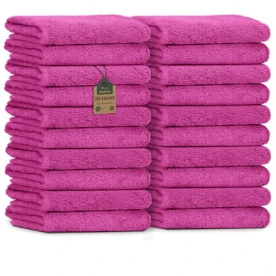 Abbildung von NatureMark 20er Spar Pack Frottier Gästetücher, 30 x 50 cm, 100% Baumwolle, Pink